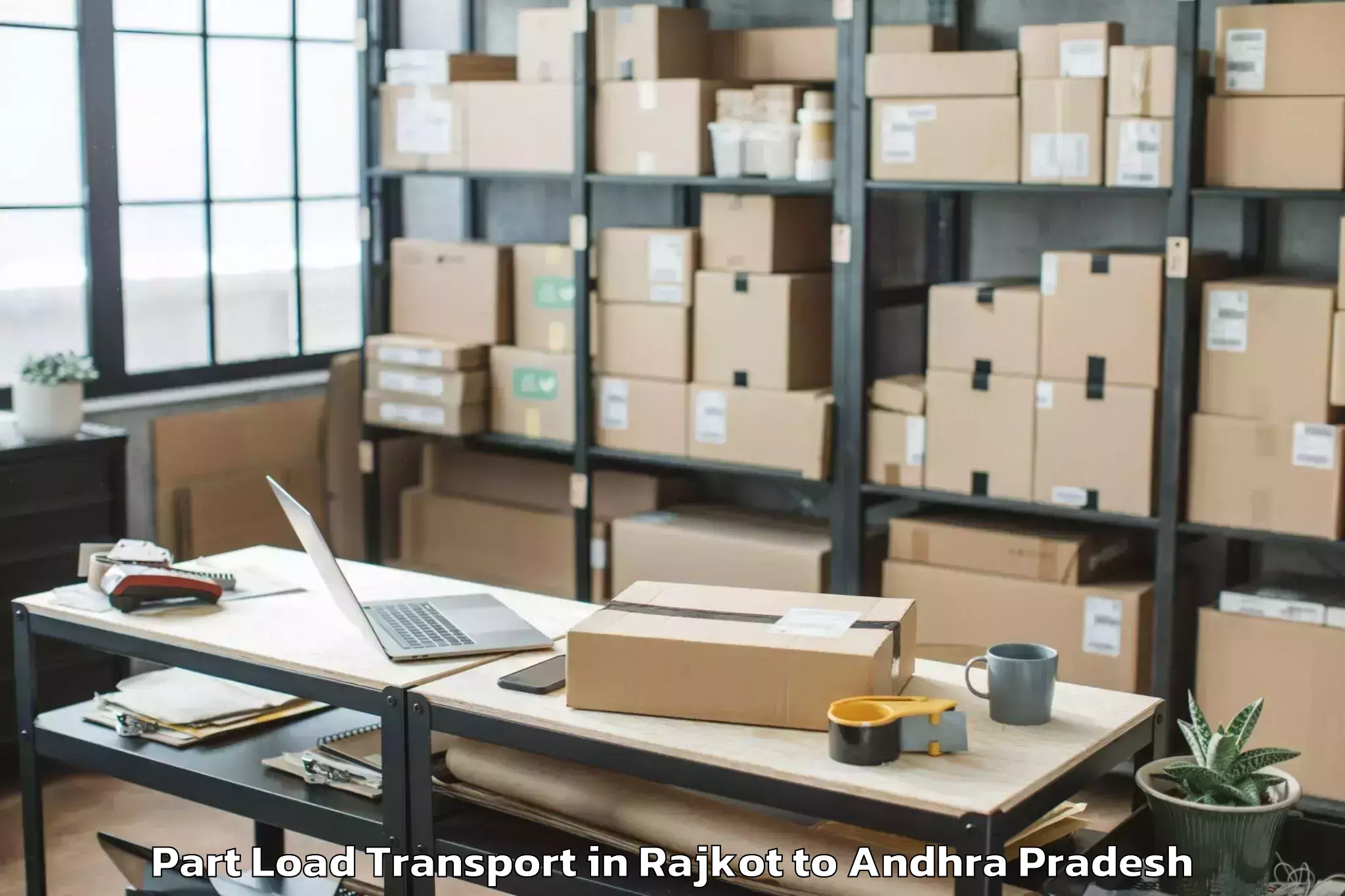 Top Rajkot to Pamarru Part Load Transport Available